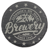 Round Slate Coaster Set-6 Piece, 4"