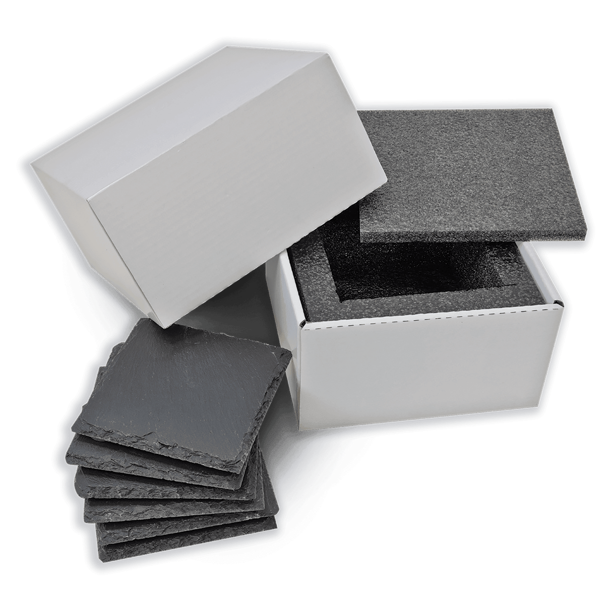 Square Slate Coaster Set-6 Piece, 4" x 4"