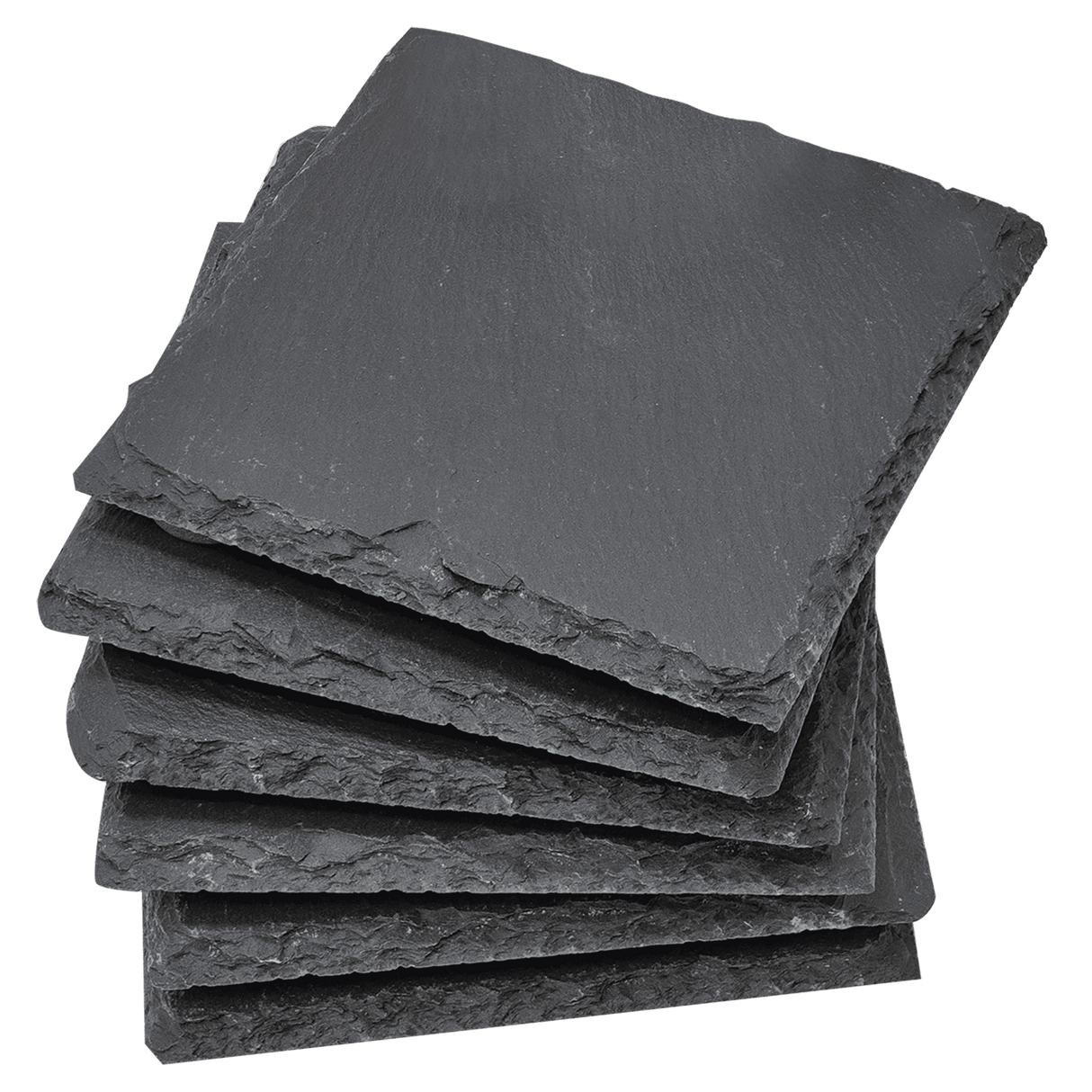 Square Slate Coaster Set-6 Piece, 4" x 4"