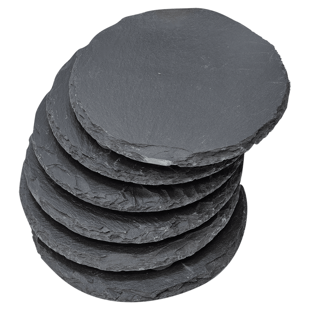 Round Slate Coaster Set-6 Piece, 4"