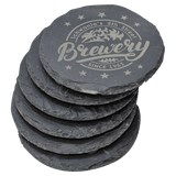 Round Slate Coaster Set-6 Piece, 4"