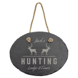 Oval Slate Decor with Hanger String, 7 3/4" x 6"