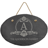 Oval Slate Decor with Hanger String, 11 3/4" x 7 3/4"