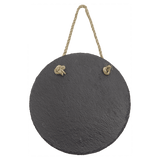 Round Slate Decor with Hanger String, 7"