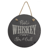 Round Slate Decor with Hanger String, 7 3/4"