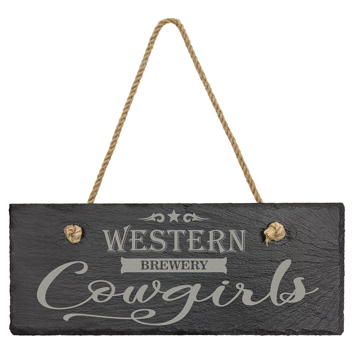 Rectangle Slate Decor with Hanger String, 10" x 4"