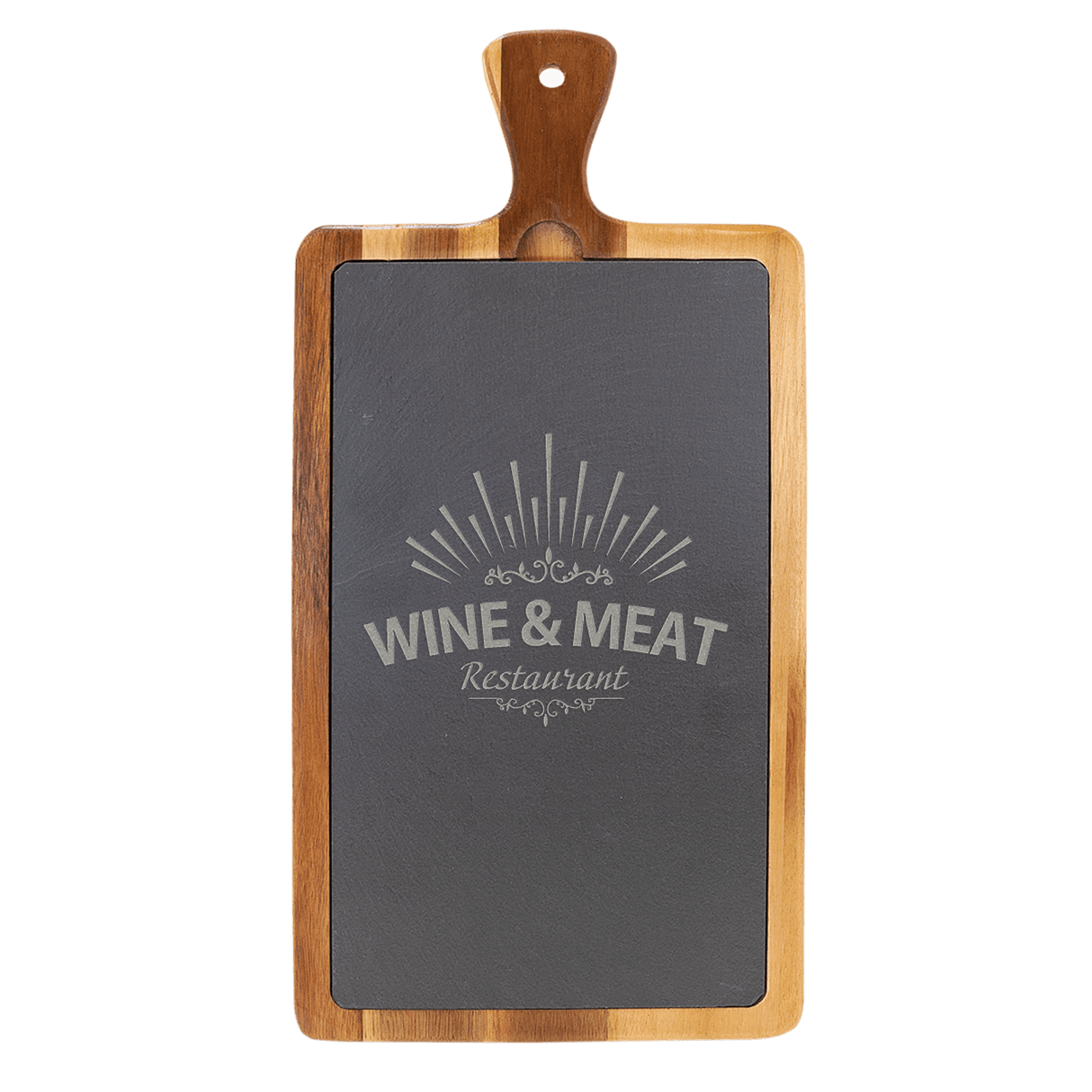 Acacia Wood/Slate Cutting Board, 16" x 7 3/4"