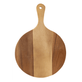 Round Acacia Wood/Slate Serving Board with Handle, 8 1/4" x 12 1/4"