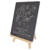 Slate Sign with Wood Easel, 8 1/4" x 9 1/2"