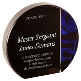 Round Red/Blue Velvet Acrylic Corporate Award