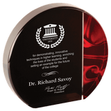 Round Red/Blue Velvet Acrylic Corporate Award