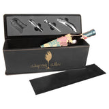 Leatherette Wine Bottle Gift Box Set