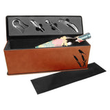 Leatherette Wine Bottle Gift Box Set