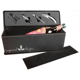 Leatherette Wine Bottle Gift Box Set