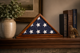 Personalized Flag Display Case | Laser Engraved Genuine Walnut Memorial Flag Box