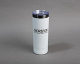 Polar Camel 22 oz. White/Ghost Black ION-Plated Skinny Tumbler with Slider Lid