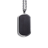 Personalized Wood Dog Tag Necklace, Engraved Stainless Steel Pendant, Custom Name or Message Necklace