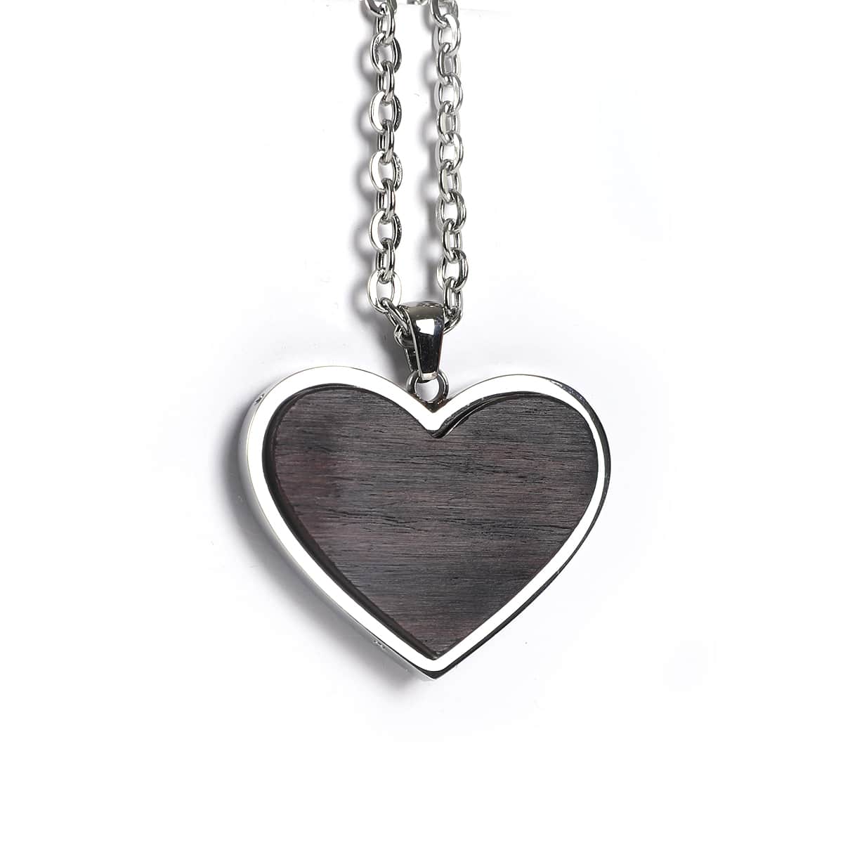 Personalized Wood Heart Necklace, Engraved Heart Pendant, Custom Romantic Jewelry, Anniversary or Memorial Gift for Her