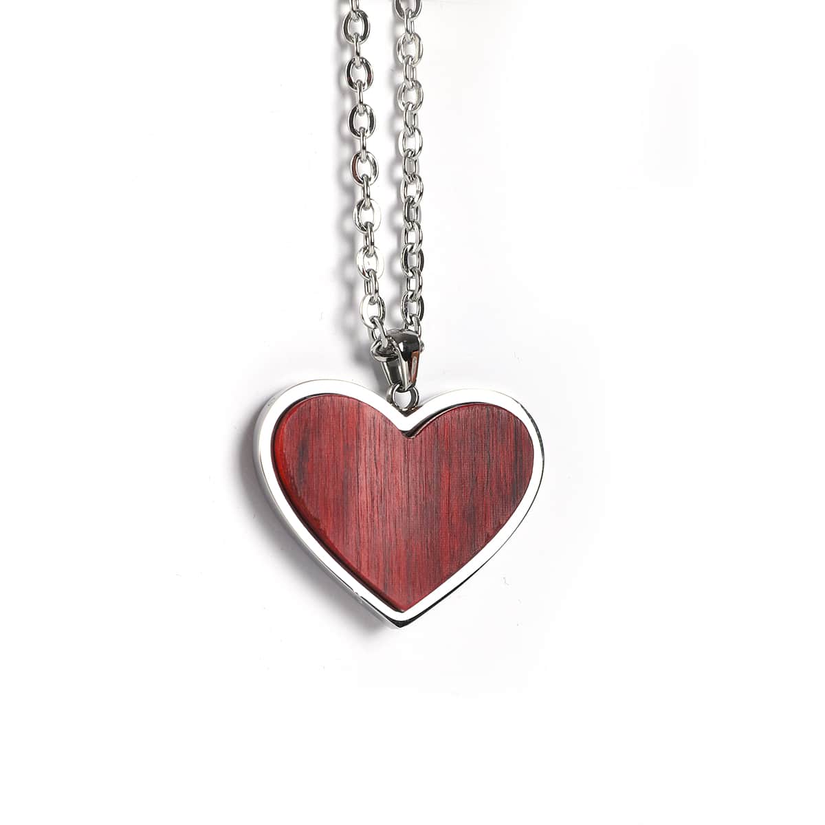 Personalized Wood Heart Necklace, Engraved Heart Pendant, Custom Romantic Jewelry, Anniversary or Memorial Gift for Her