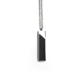 Personalized Vertical Bar Necklace, Engraved Wood Pendant, Minimalist Gift for Him or Her