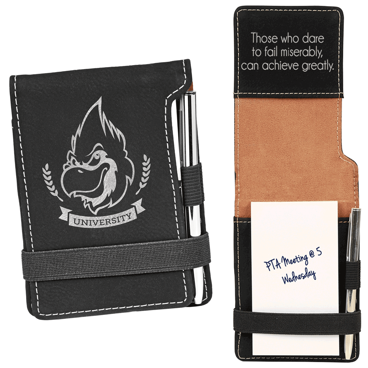 Leatherette Mini Notepad with Pen, 3 1/4" x 4 3/4"