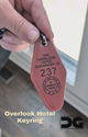 Overlook Hotel Room 237 Replica Keychain, Leather Laser Engraved Key Ring Inspired by The Shining, Horror Movie Fan Gift